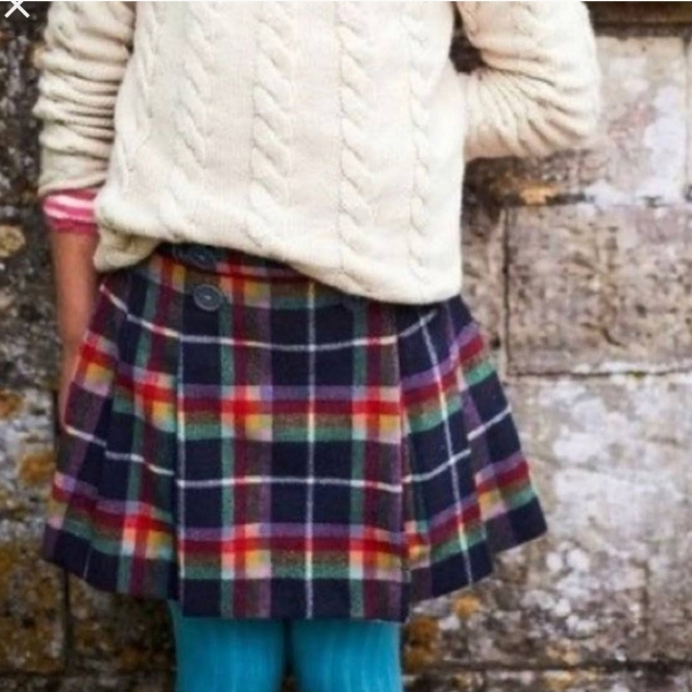 Mini Boden Rainbow Plaid Skirt Girls Size 4-5 Years